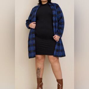 Torrid Black Dress, Puff Sleeves, Soft, Stretchy, High Neck, Sexy, NWT 3X